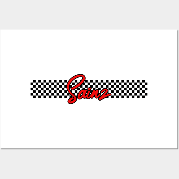 Race Flag Design - Carlos Sainz 2021 Wall Art by GreazyL